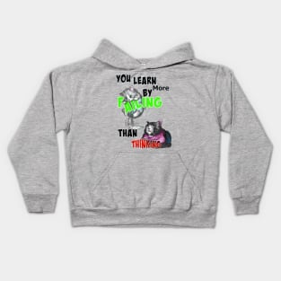 wise cat kitten fail Kids Hoodie